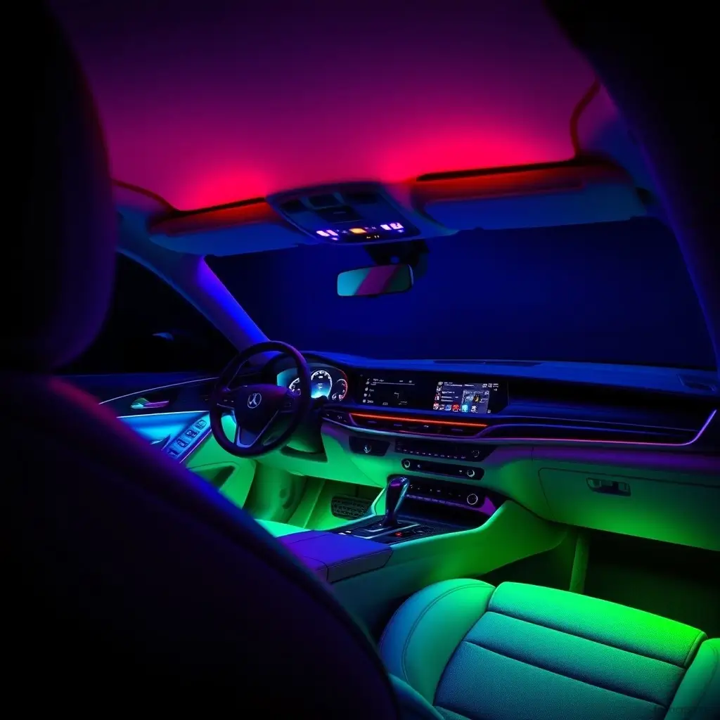 Sophisticated multi-color ambient lighting in a car's interior