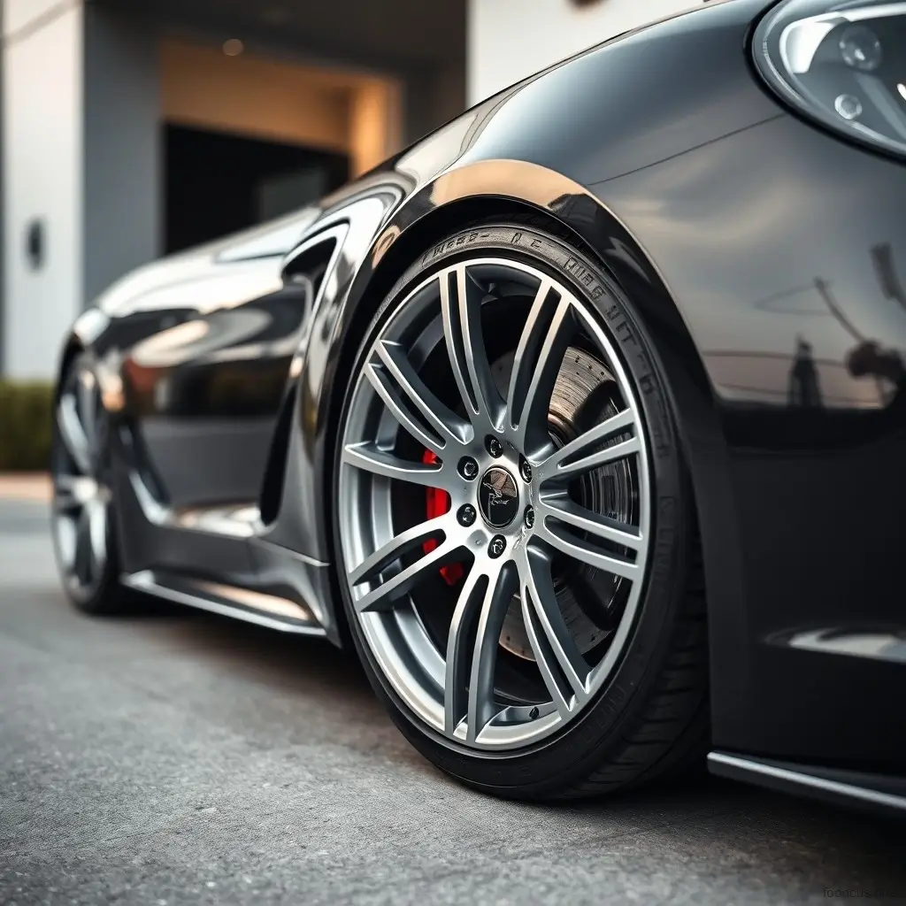 Sport alloy wheels fitted on a luxury car