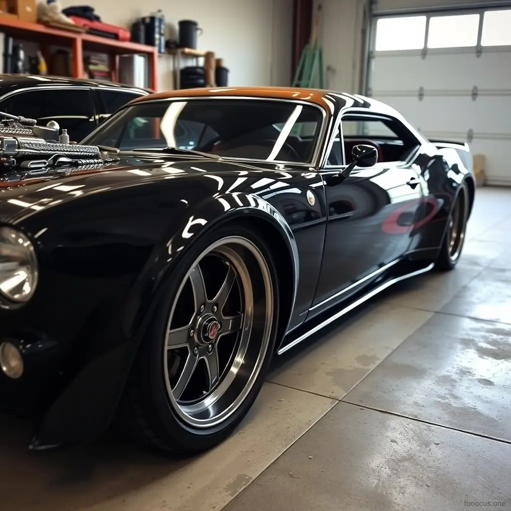 A detailed view of a completed custom car project, showcasing quality