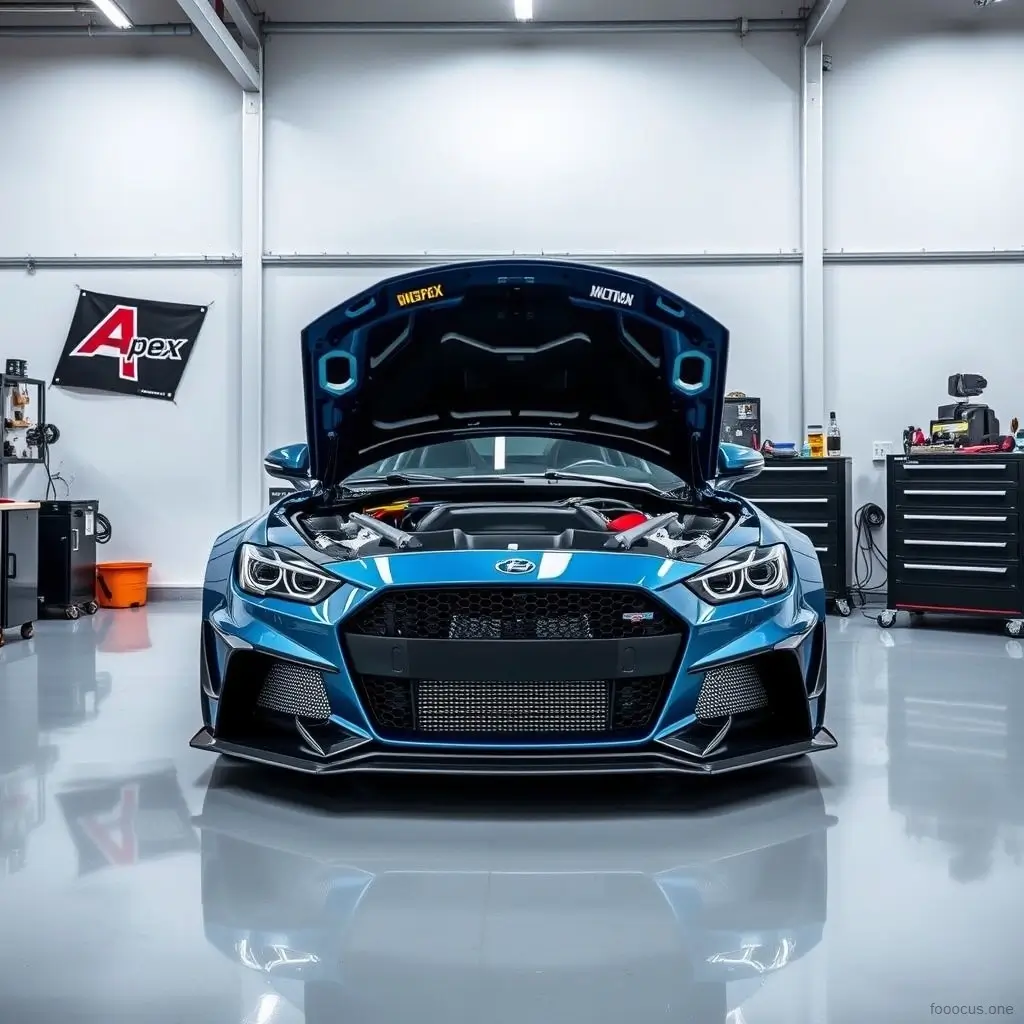 The clean and modern workshop of Apex Auto Accents